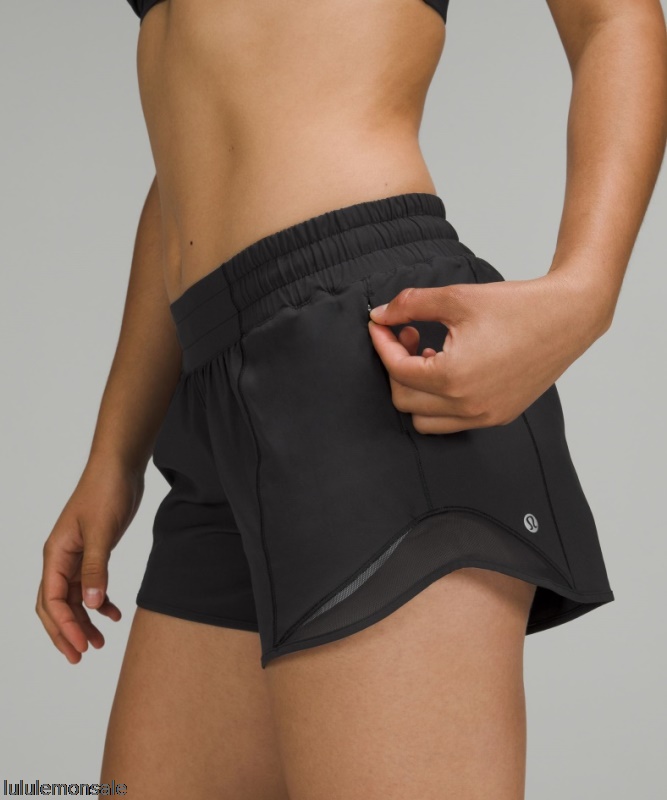 Lululemon Damen DELULU282 | Hotty Hot Low-rise Gefütterte Shorts 4 Schwarz